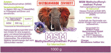 MSM Methylsulfonylmethan 1000gr