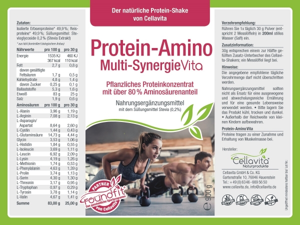 Protein-Amino Multi-Synergie Vita - 30 Portionen - 900g Dose